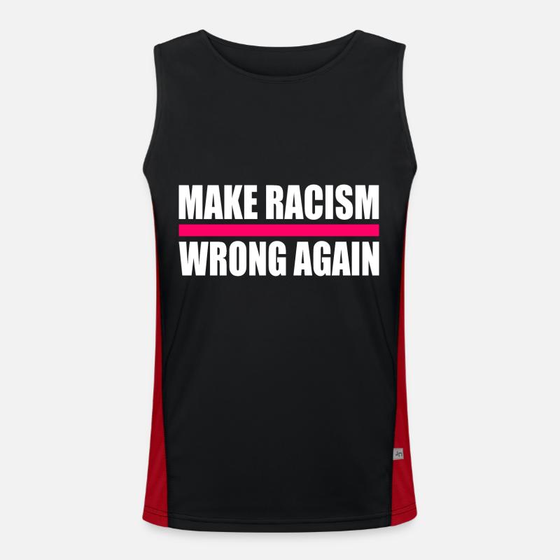 make racism wrong again - Men's Functional Contrast Tank Top  - black/red