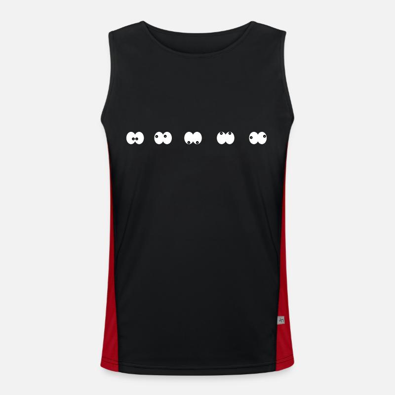 Funny Eyes Comic Cuddly Eyes Face Men's Functional Contrast Tank Top 