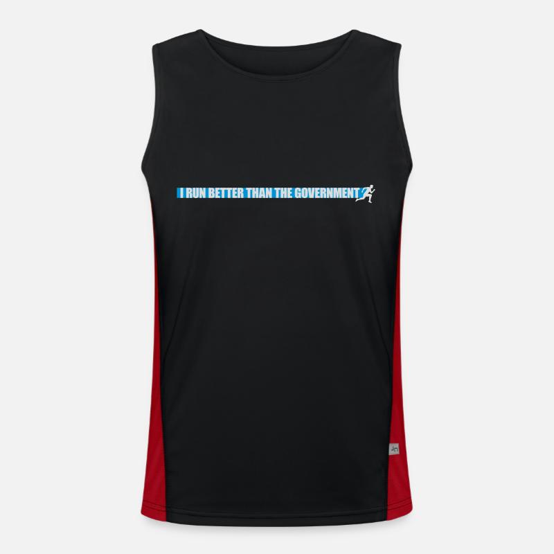 run better than government - Men's Functional Contrast Tank Top  - black/red
