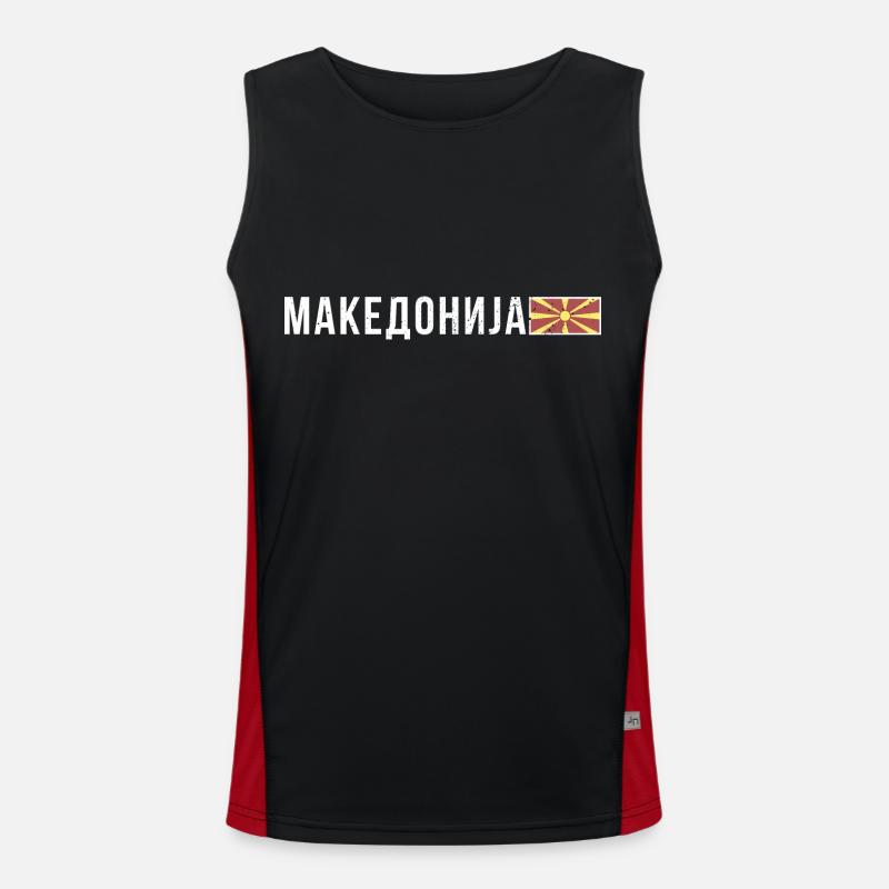 Drapeau de la Macédoine Balkans Histoire de la Macédoine Débardeur respirant contrasté Homme 