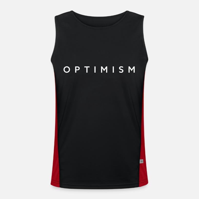 Optimism - Men's Functional Contrast Tank Top - black/red