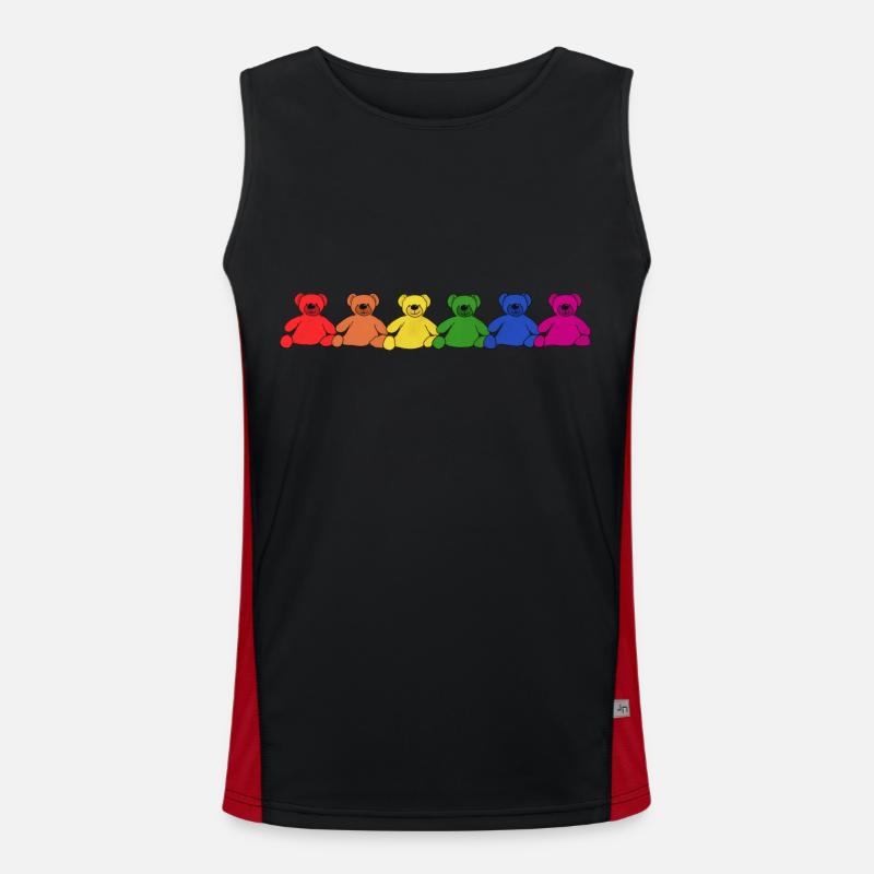 Rainbow Teddies Men's Functional Contrast Tank Top 