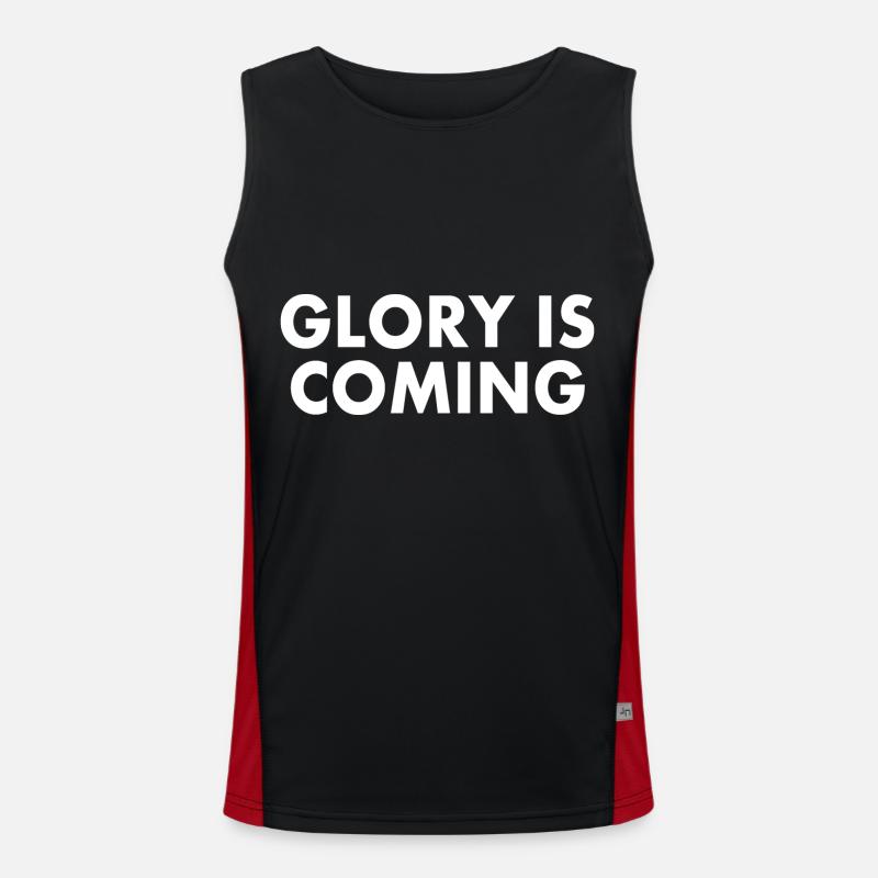 Glory is coming - Men's Functional Contrast Tank Top  - black/red