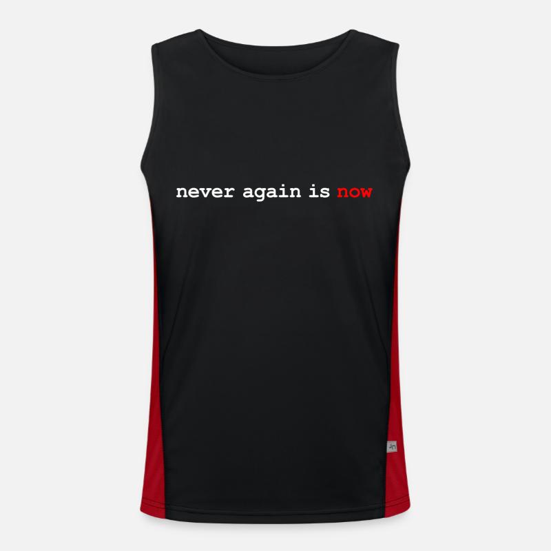 never again is now - Men's Functional Contrast Tank Top  - black/red