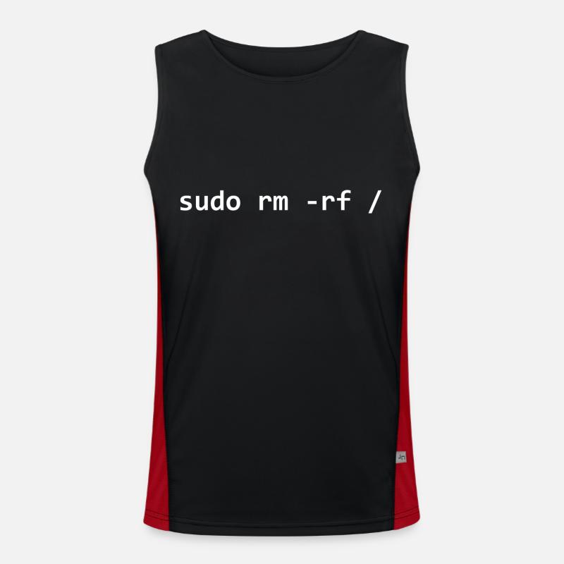 Sudo rm rf - Men's Functional Contrast Tank Top  - black/red
