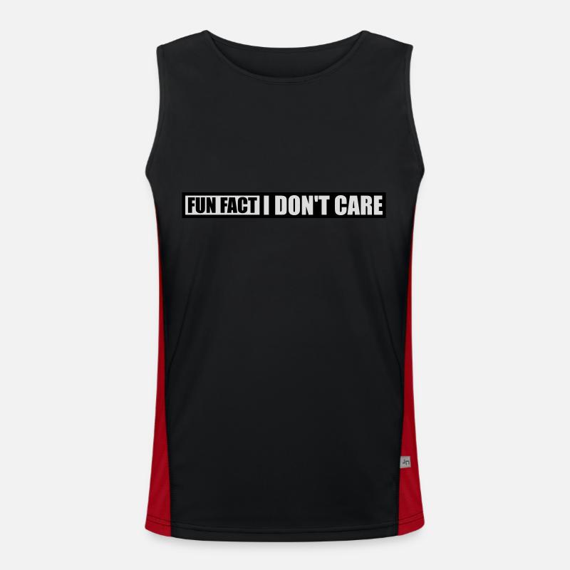 I don't care fact - Men's Functional Contrast Tank Top  - black/red