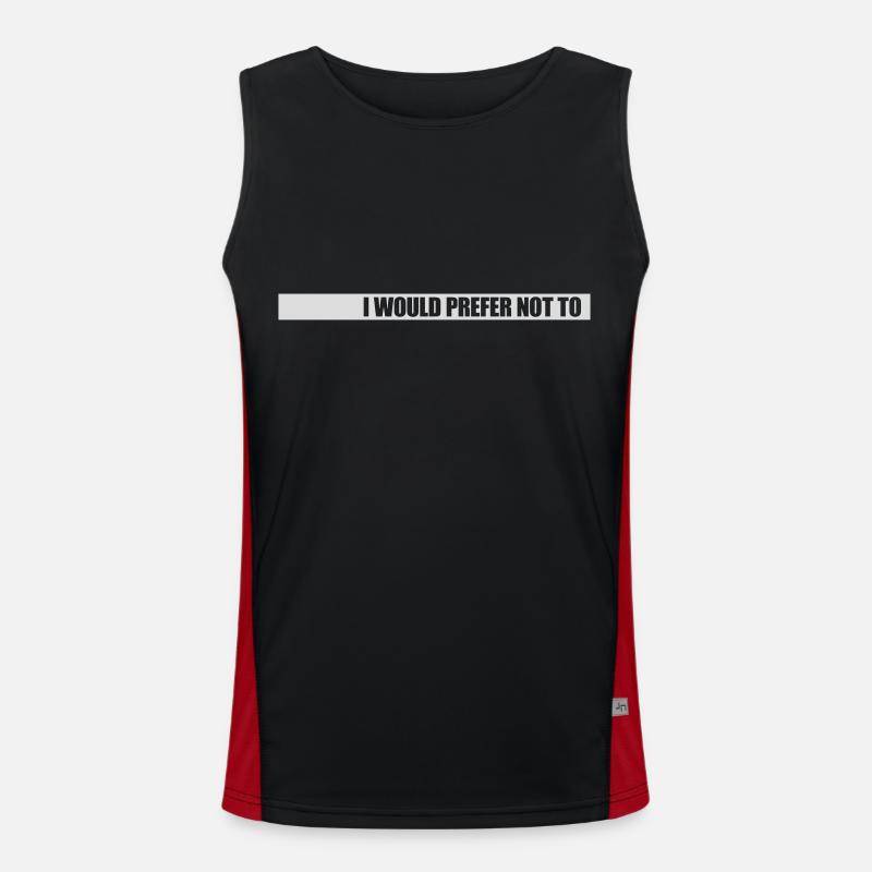 I prefer not to - Men's Functional Contrast Tank Top - black/red