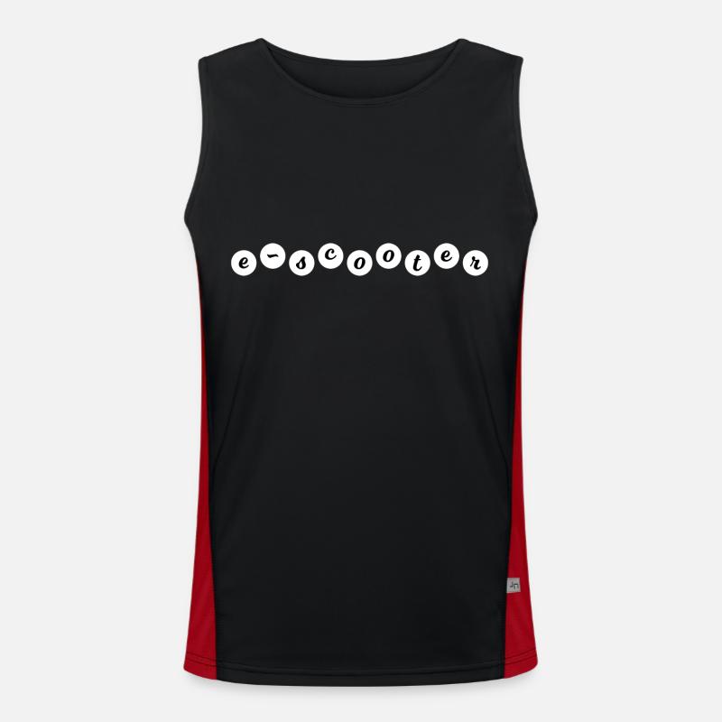 E-Scooter Roller Scooter - Men's Functional Contrast Tank Top - black/red