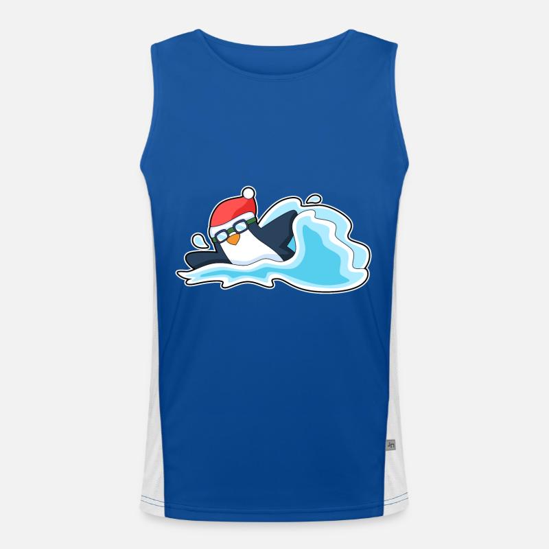 Pingouin Noël baignade Débardeur respirant contrasté Homme 