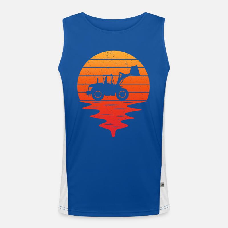 Retro wheel loader Men's Functional Contrast Tank Top 