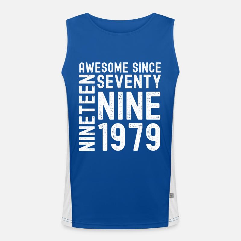 Awesome since 1979 Birthday Gift Year Men's Functional Contrast Tank Top 