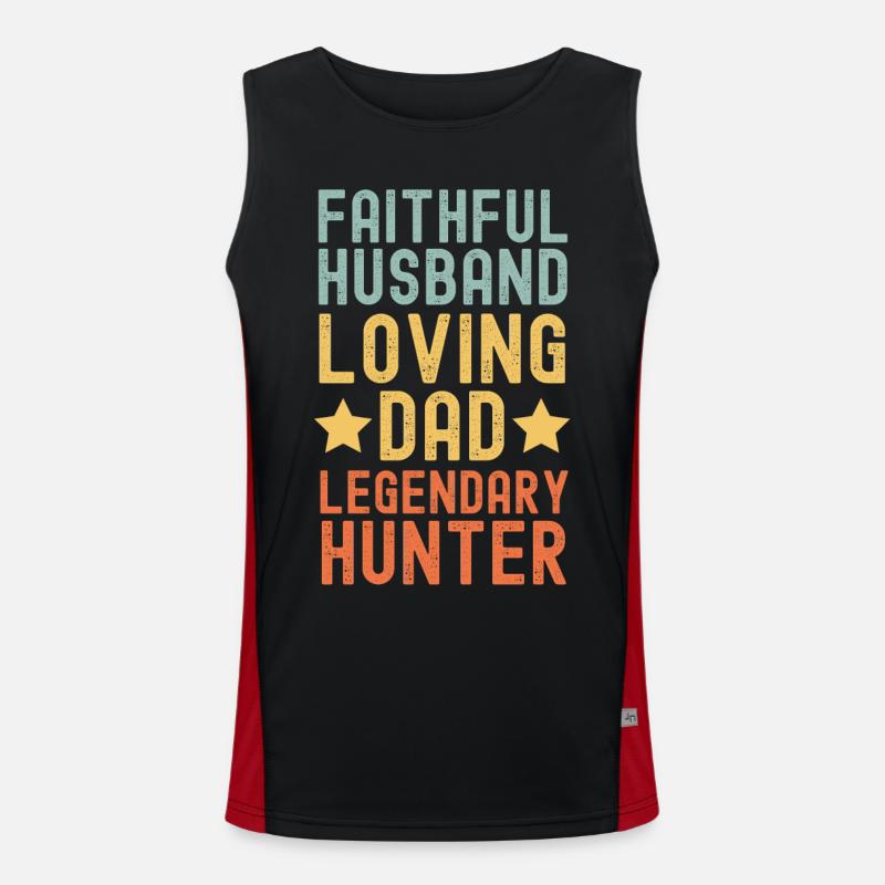 Ehemann Vater Legendärer Jäger retro vintage Funktionelles Kontrast-Tank Top für Männer 