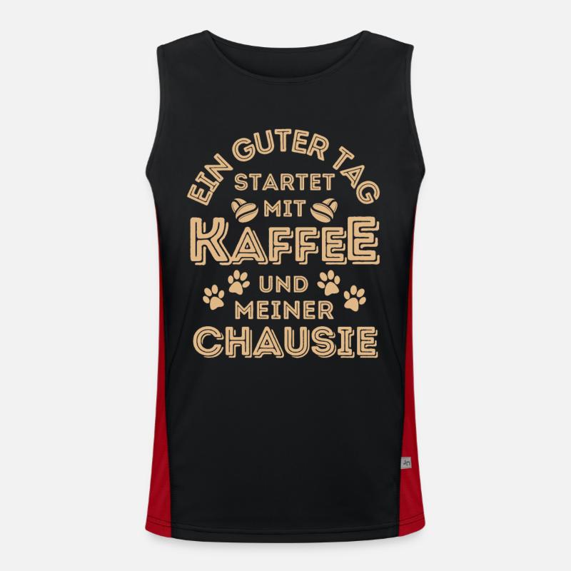 Chausie Katze Kaffee Cafe Funktionelles Kontrast-Tank Top für Männer 