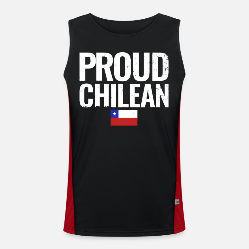 Fier drapeau chilien du Chili Débardeur respirant contrasté Homme 