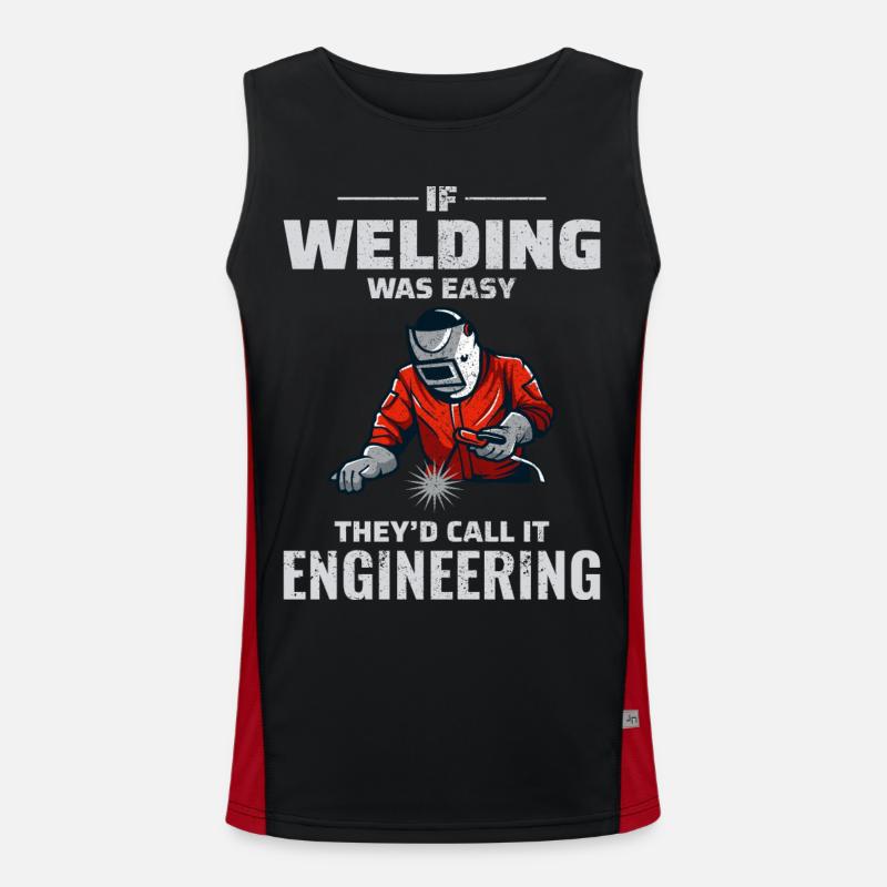 Welding Welder Metal Construction Ironworker Men's Functional Contrast Tank Top 