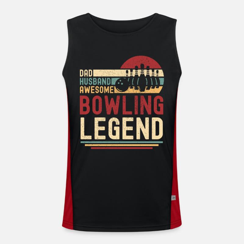 Papa Ehemann Bowling Legende retro vintage Funktionelles Kontrast-Tank Top für Männer 