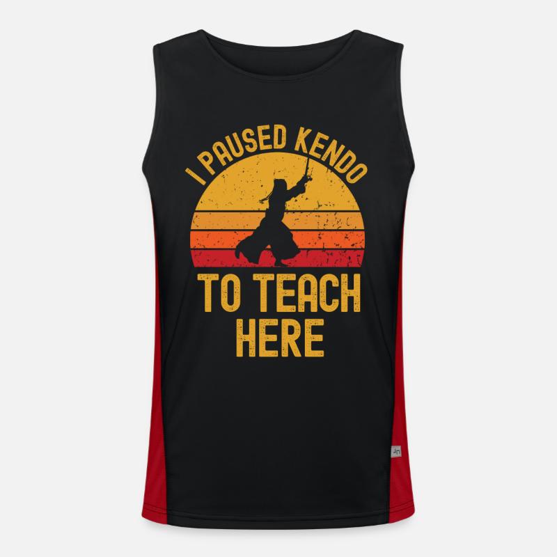 Kendo und Lehrer retro vintage Funktionelles Kontrast-Tank Top für Männer 