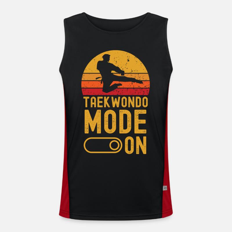 Taekwondo Mode on retro vintage Funktionelles Kontrast-Tank Top für Männer 