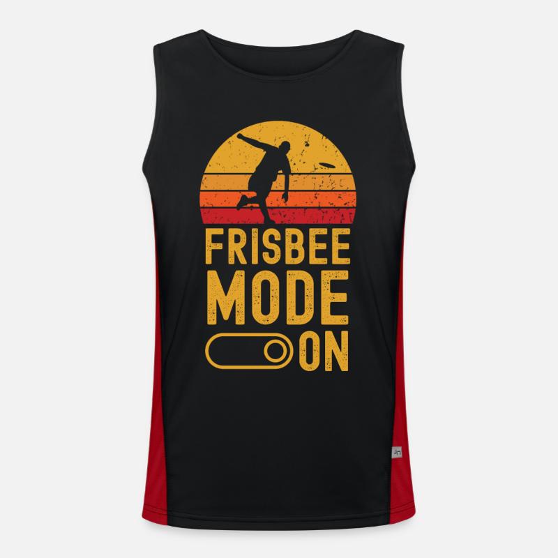 Frisbee Mode on retro vintage Funktionelles Kontrast-Tank Top für Männer 
