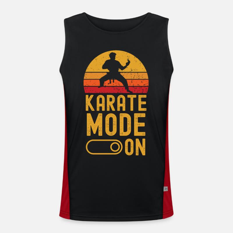Karate Mode on retro vintage Funktionelles Kontrast-Tank Top für Männer 