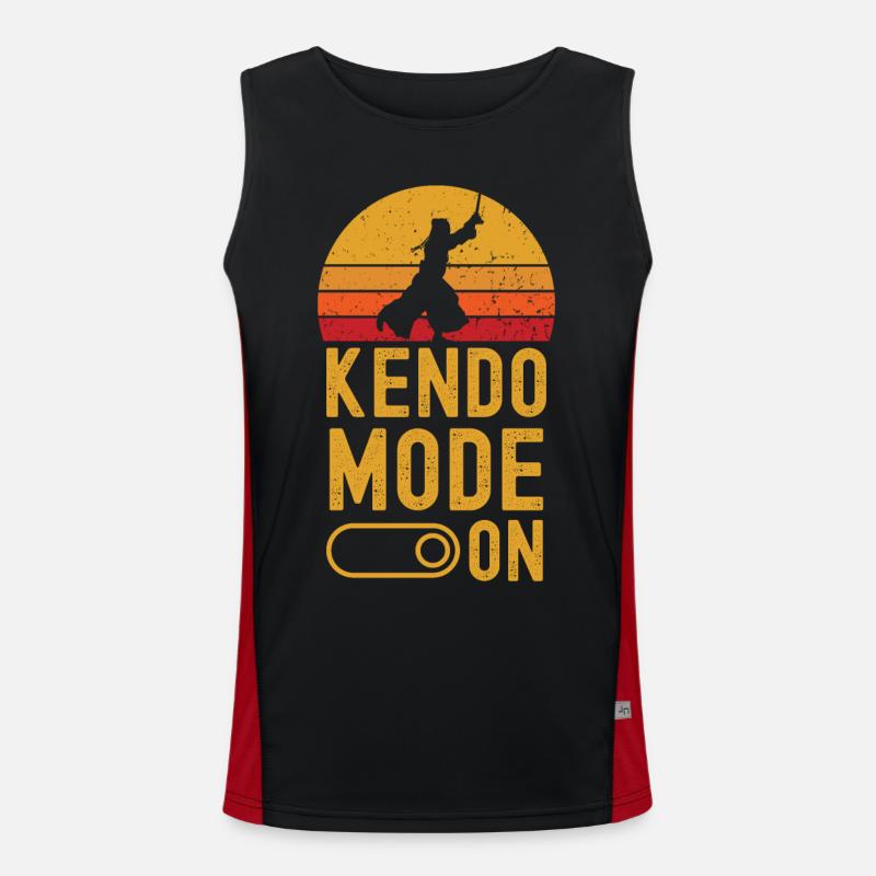 Kendo Mode on retro vintage Funktionelles Kontrast-Tank Top für Männer 