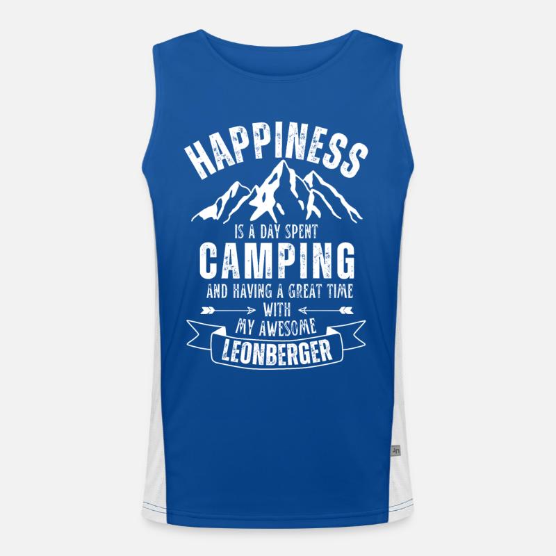 Camping and Leonberger Men's Functional Contrast Tank Top 