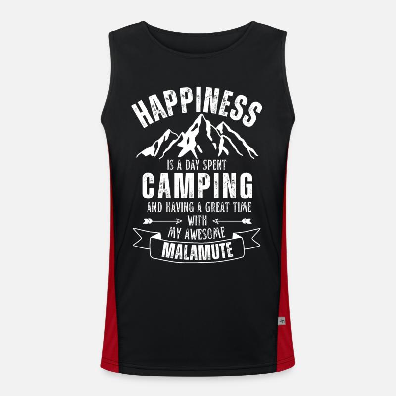Camping und Malamute Funktionelles Kontrast-Tank Top für Männer 