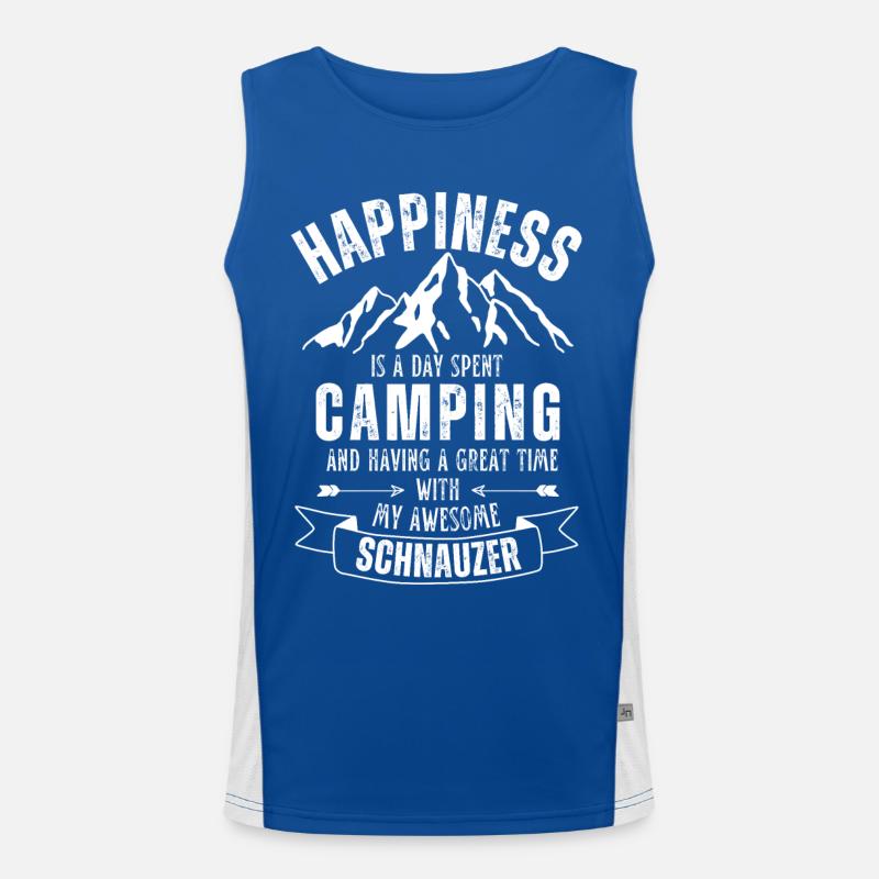 Camping and Schnauzer Men's Functional Contrast Tank Top 