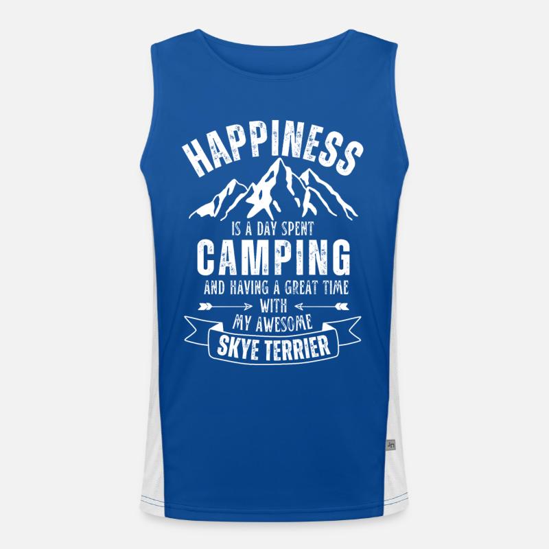 Camping und Skye-Terrier Funktionelles Kontrast-Tank Top für Männer 