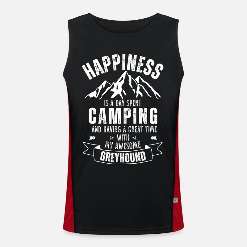 Camping und Greyhound Funktionelles Kontrast-Tank Top für Männer 