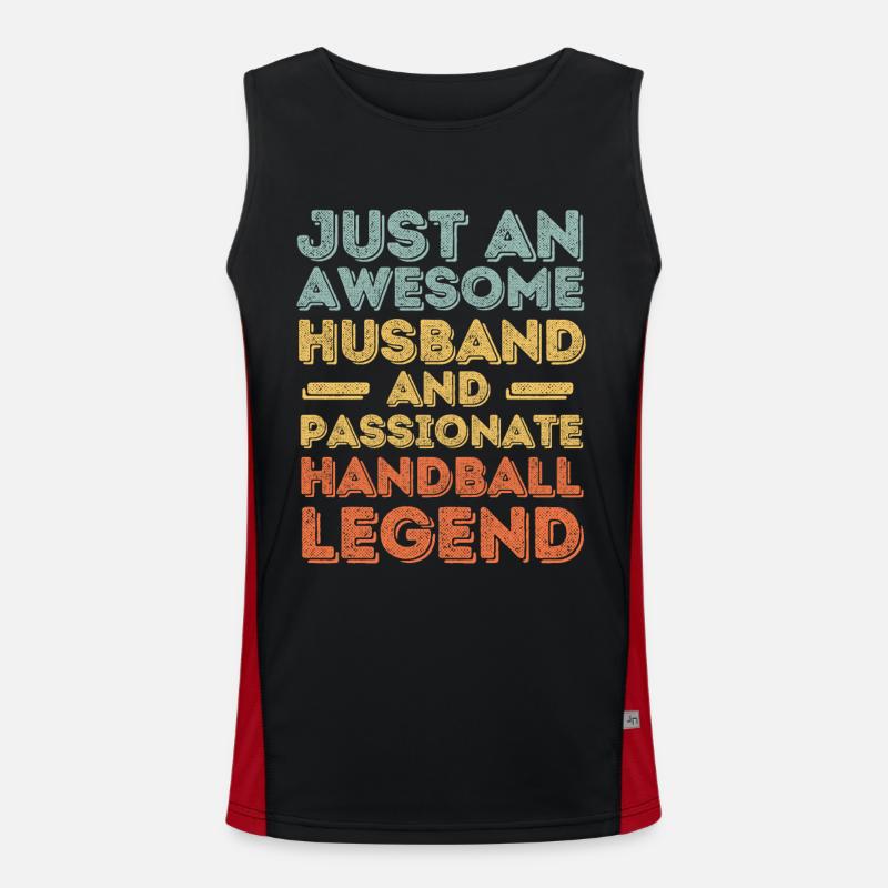 Ehemann Handball retro Funktionelles Kontrast-Tank Top für Männer 