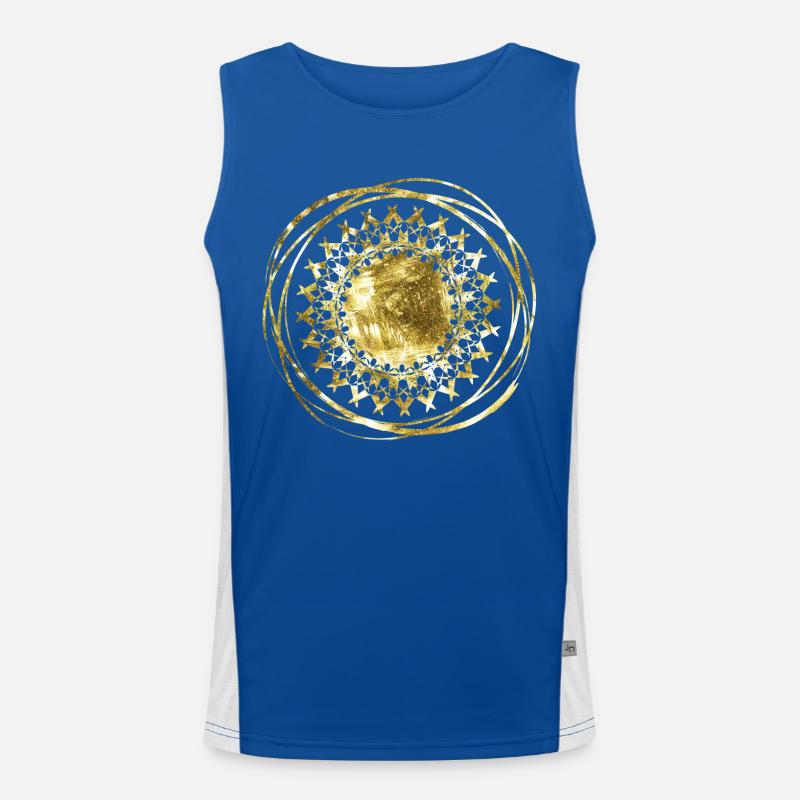 Mandala gold Men's Functional Contrast Tank Top 