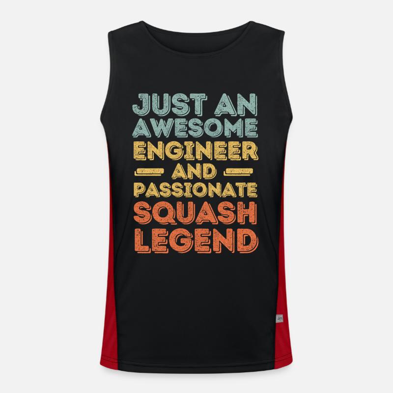 Engineer squash retro - Men's Functional Contrast Tank Top  - black/red