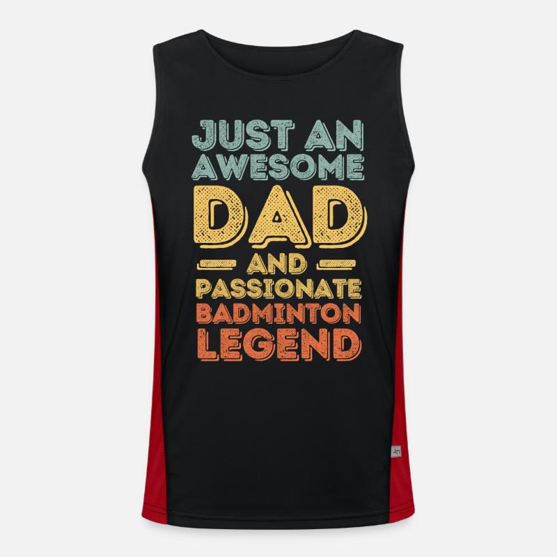 Dad badminton retro Men's Functional Contrast Tank Top 