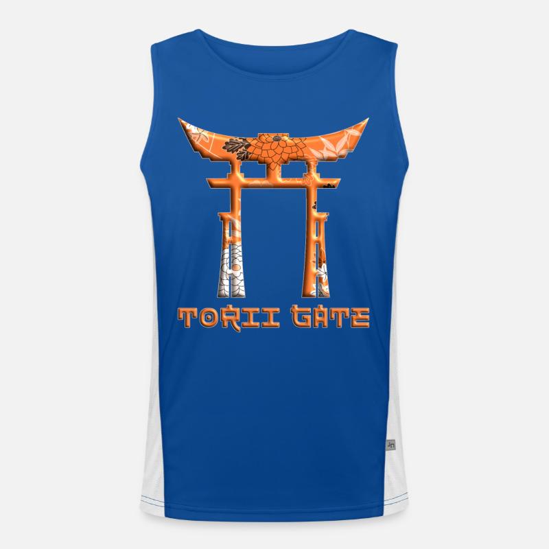 Torii Gate Rising Sun Japanese Gate 46 Men's Functional Contrast Tank Top 
