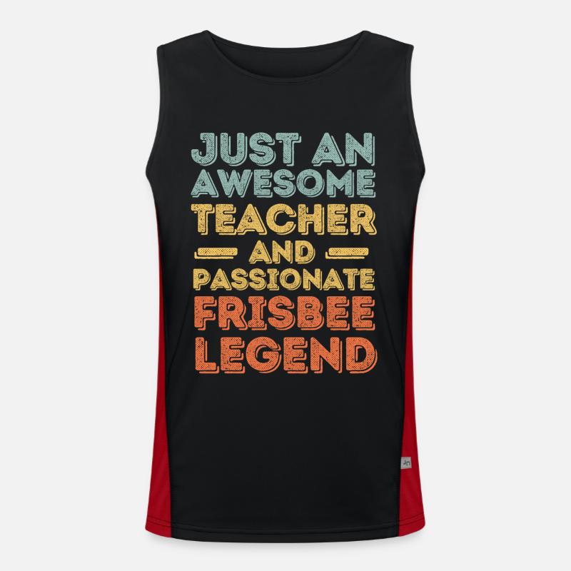Lehrer Frisbee retro Funktionelles Kontrast-Tank Top für Männer 