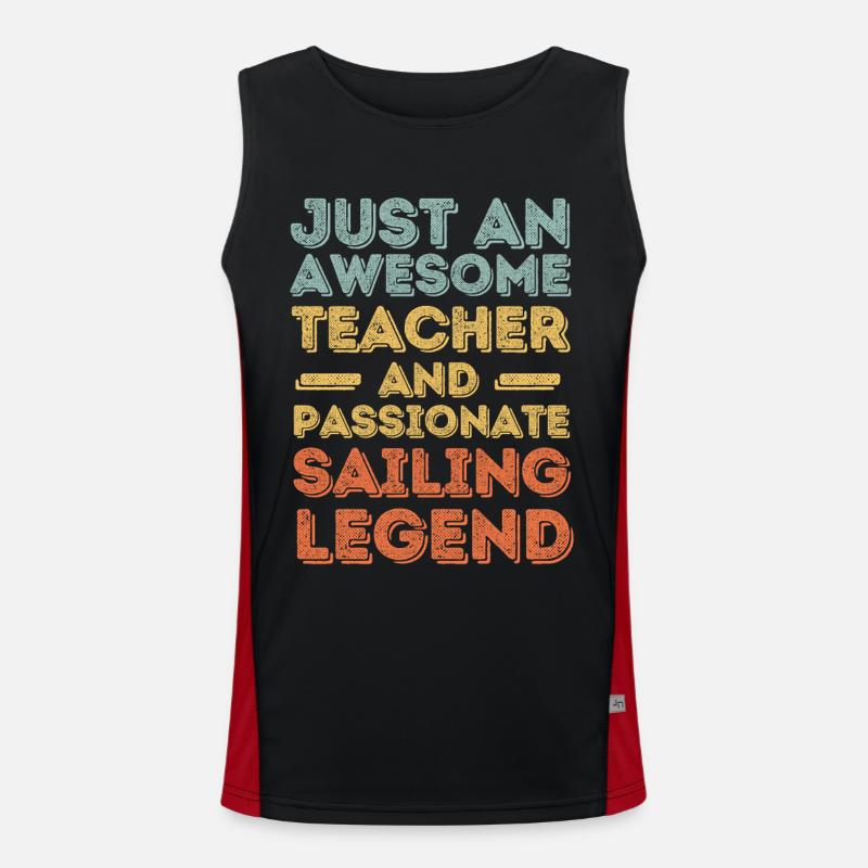 Lehrer Segeln retro Funktionelles Kontrast-Tank Top für Männer 