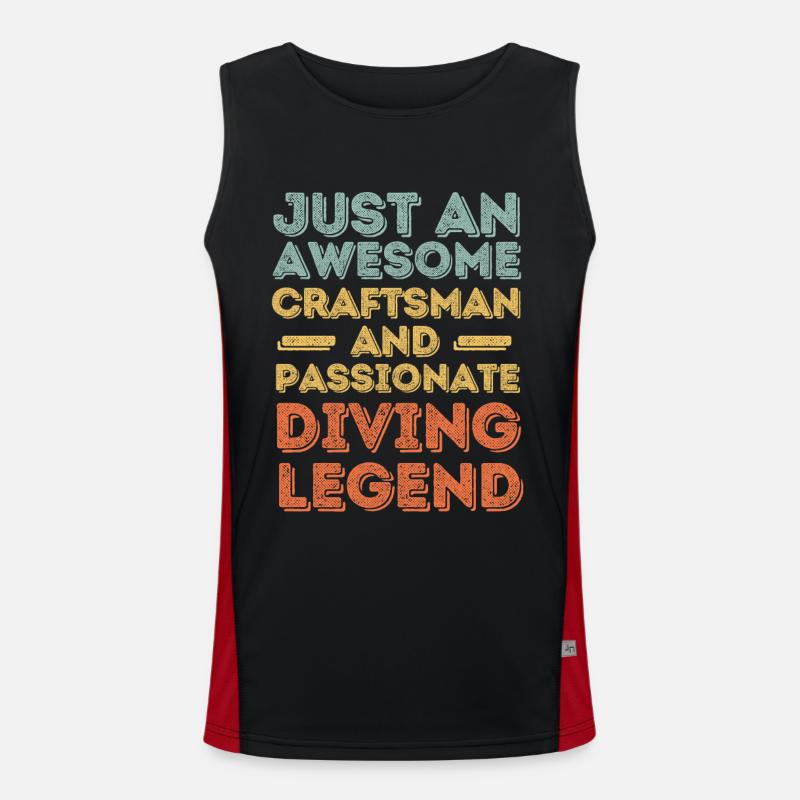 Handwerker Tauchen retro Funktionelles Kontrast-Tank Top für Männer 
