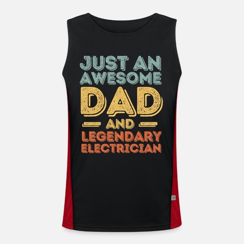 Papa Elektriker Vatertag Funktionelles Kontrast-Tank Top für Männer 