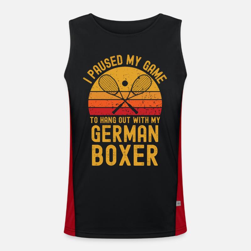Squash und Deutscher Boxer Funktionelles Kontrast-Tank Top für Männer 