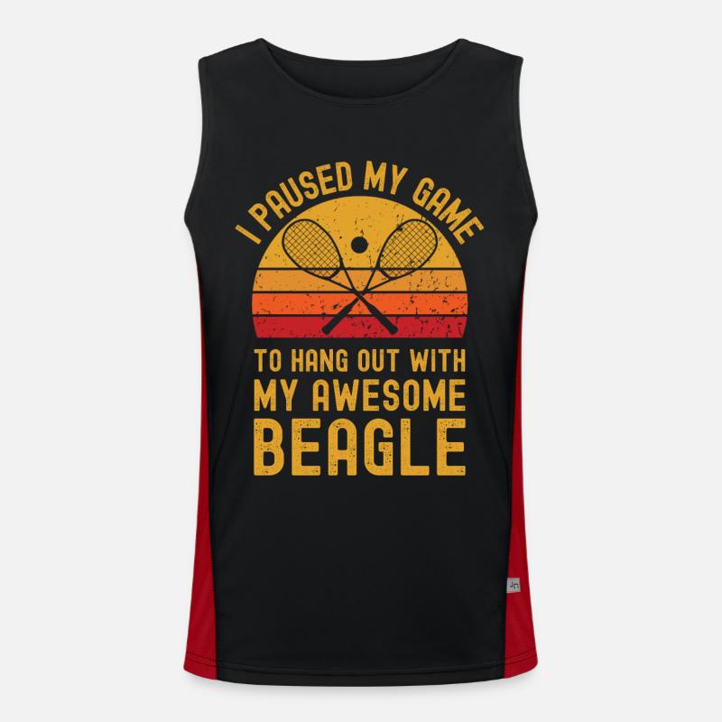 Squash und Beagle Funktionelles Kontrast-Tank Top für Männer 