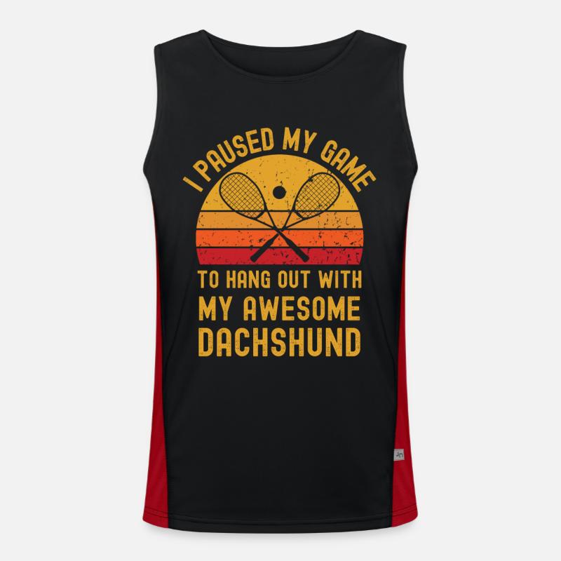 Squash und Dackel Funktionelles Kontrast-Tank Top für Männer 