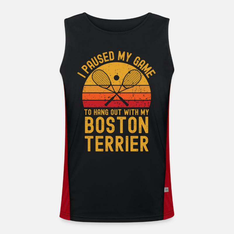 Courge et Boston Terrier Débardeur respirant contrasté Homme 