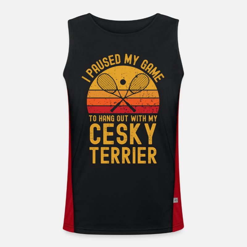 Squash and Cesky Terrier Men's Functional Contrast Tank Top 