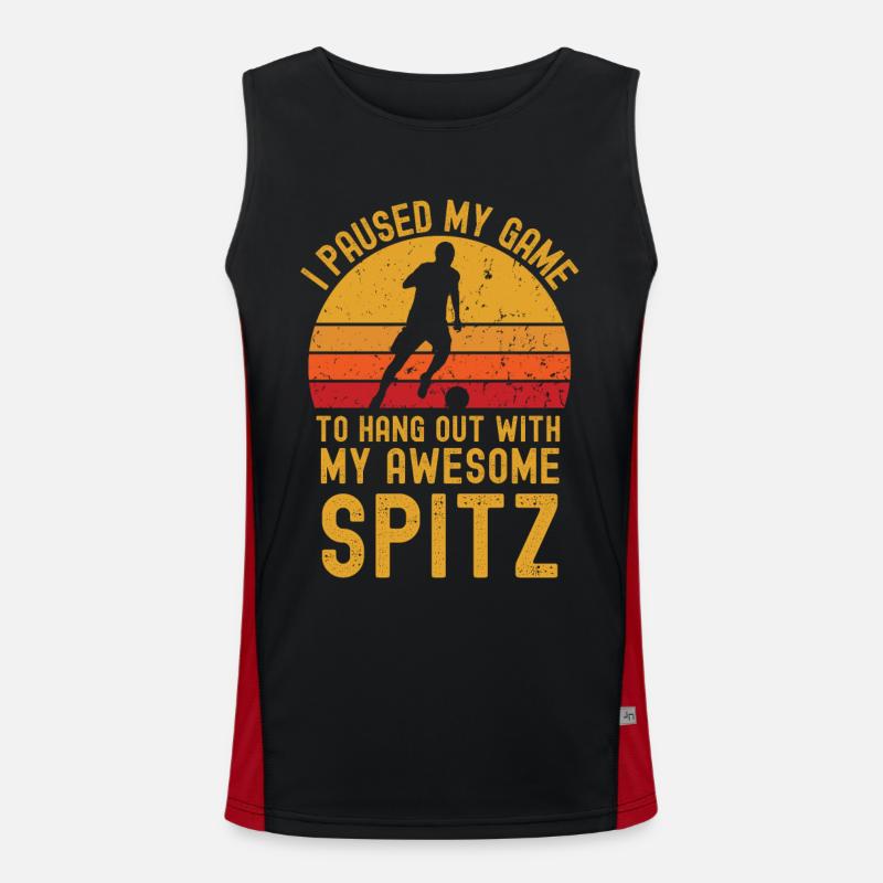 Fußball und Spitz Funktionelles Kontrast-Tank Top für Männer 