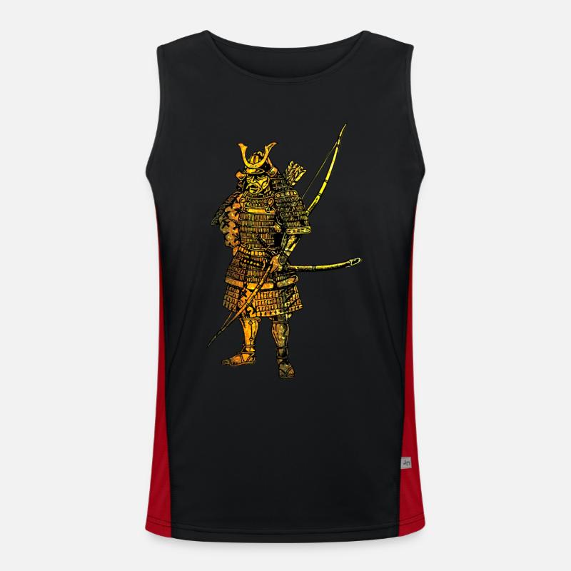 Japanese Samurai Arch Sword Warrior 115 Men's Functional Contrast Tank Top 