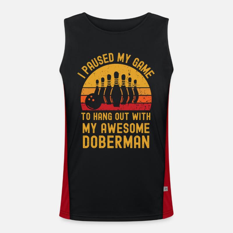 Bowling and Doberman Men's Functional Contrast Tank Top 