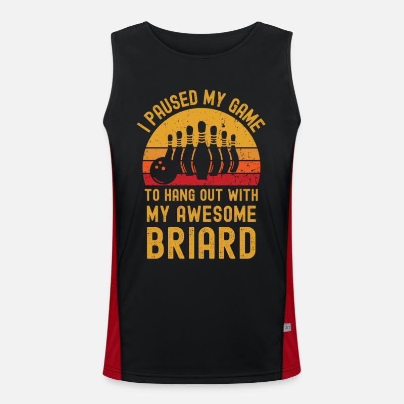 Bowling und Briard Funktionelles Kontrast-Tank Top für Männer 