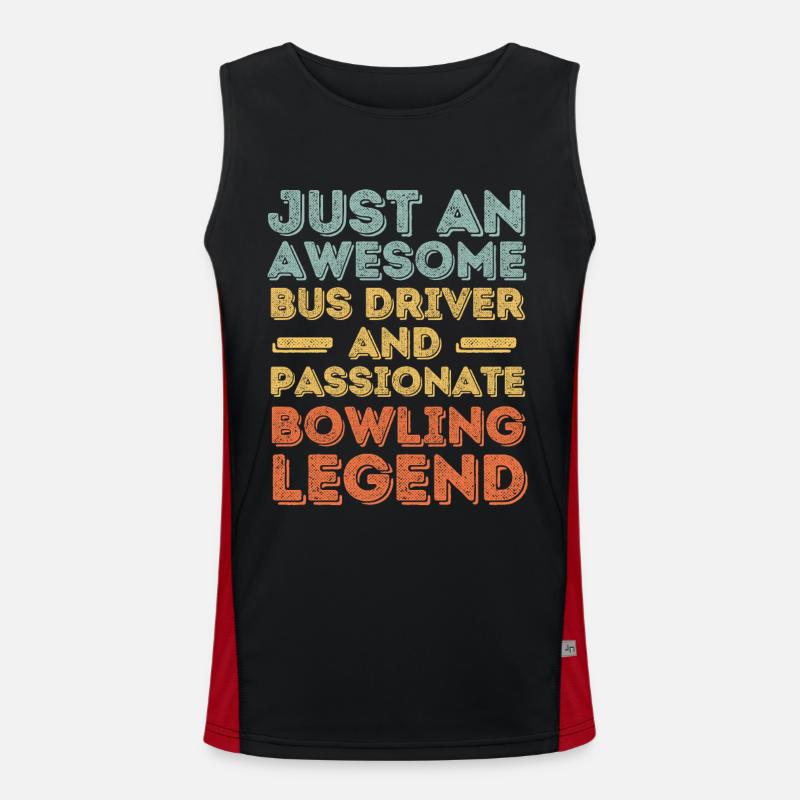 Busfahrer Bowling retro Funktionelles Kontrast-Tank Top für Männer 