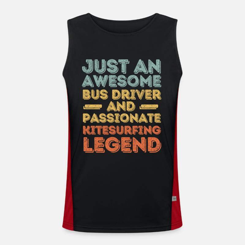 Busfahrer Kitesurfen retro Funktionelles Kontrast-Tank Top für Männer 